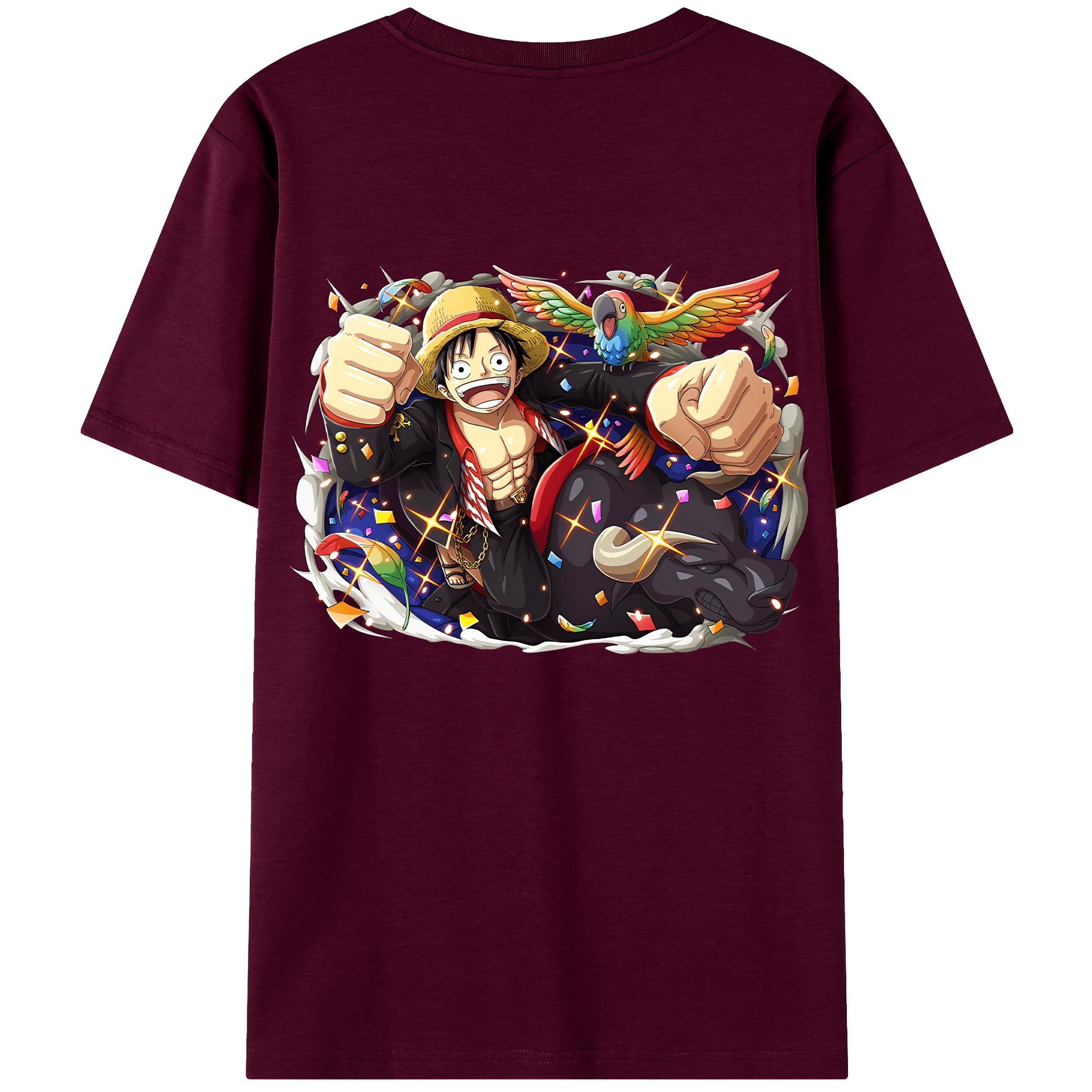 ワンピース モンキー・D・ルフィ ONE PIECE Monkey D. Luffy レディース半袖Tシャツ(バックプリント)